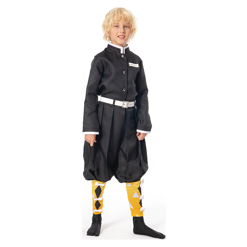 Kids KNY Agatsuma Zenitsu Yellow Cosplay Costume – Demon Slayer Halloween Outfit
