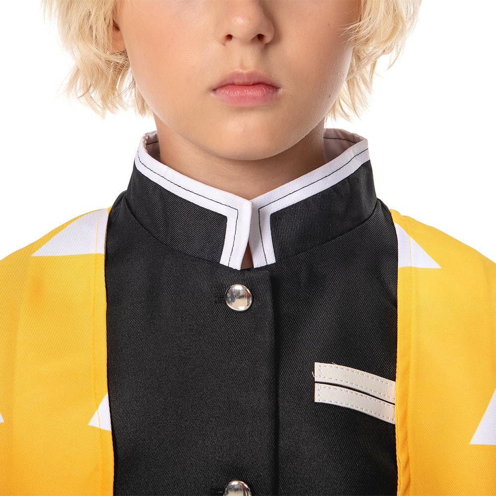 Kids KNY Agatsuma Zenitsu Yellow Cosplay Costume – Demon Slayer Halloween Outfit