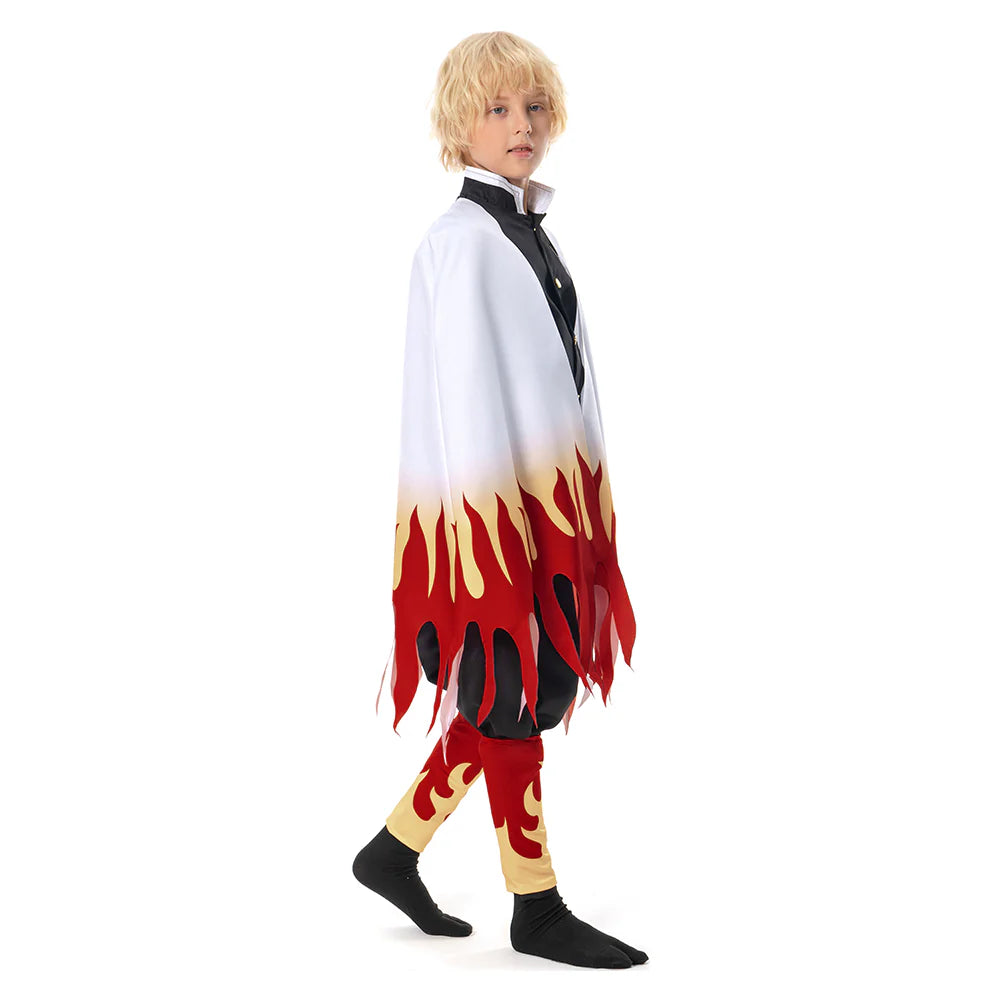 Kids Kyojuro Rengoku Demon Slayer Cosplay Costume Set