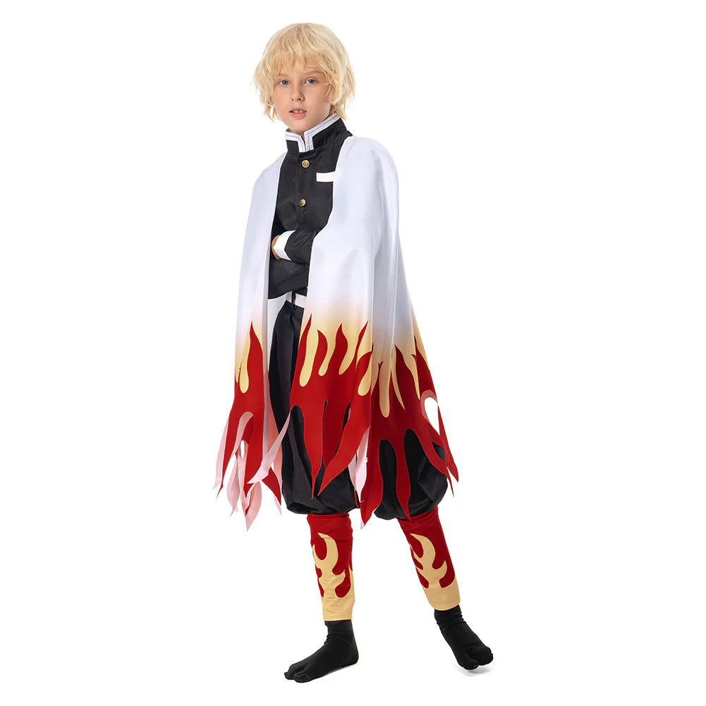 Kids Kyojuro Rengoku Demon Slayer Cosplay Costume Set