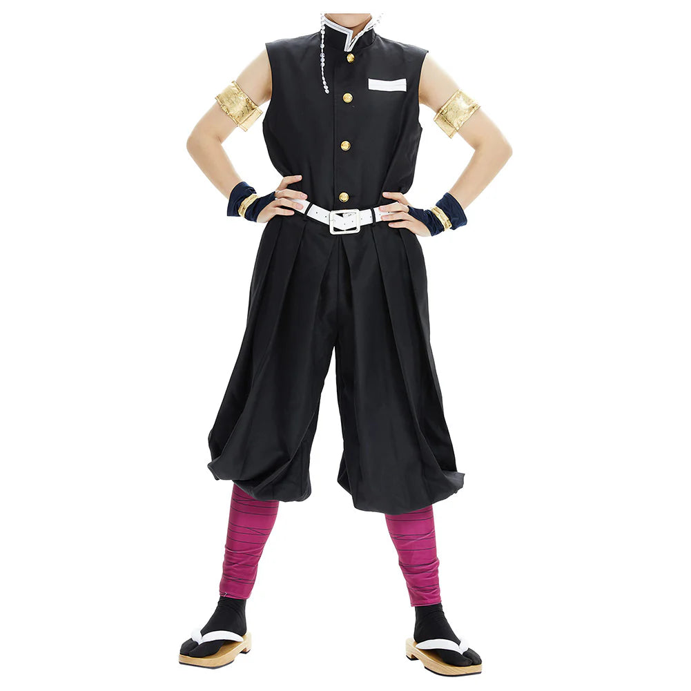 KNY Uzui Tengen Black Cosplay Costume – Demon Slayer Adult Male Halloween Outfit