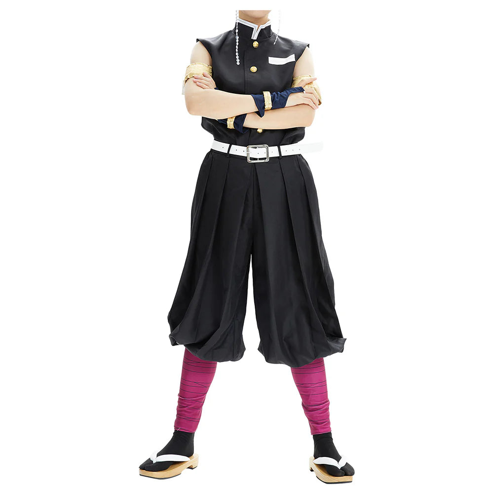 KNY Uzui Tengen Black Cosplay Costume – Demon Slayer Adult Male Halloween Outfit