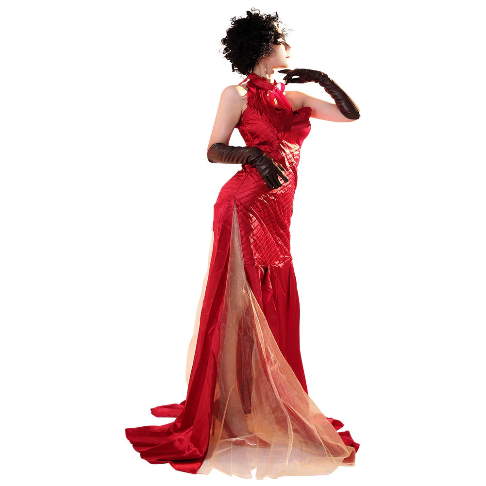 Cruella de Vil 2021 Movie Cosplay Costume Dress Set