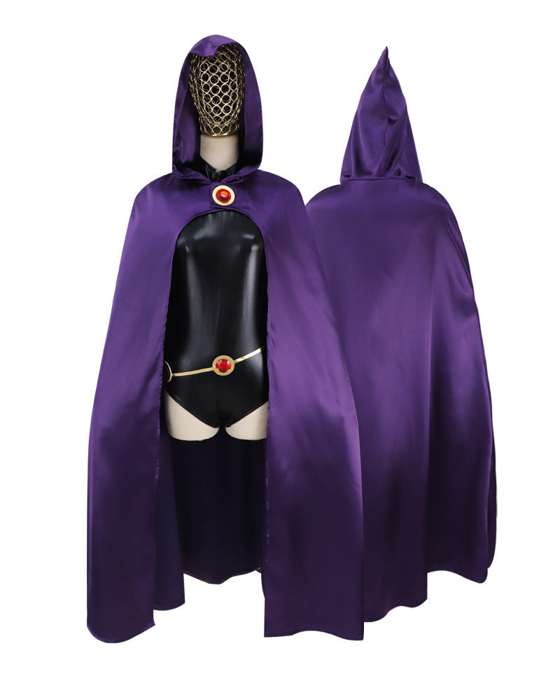 Raven Teen Titans Cosplay Costume with Wig – Women’s Halloween Costumes Superhero Outfit