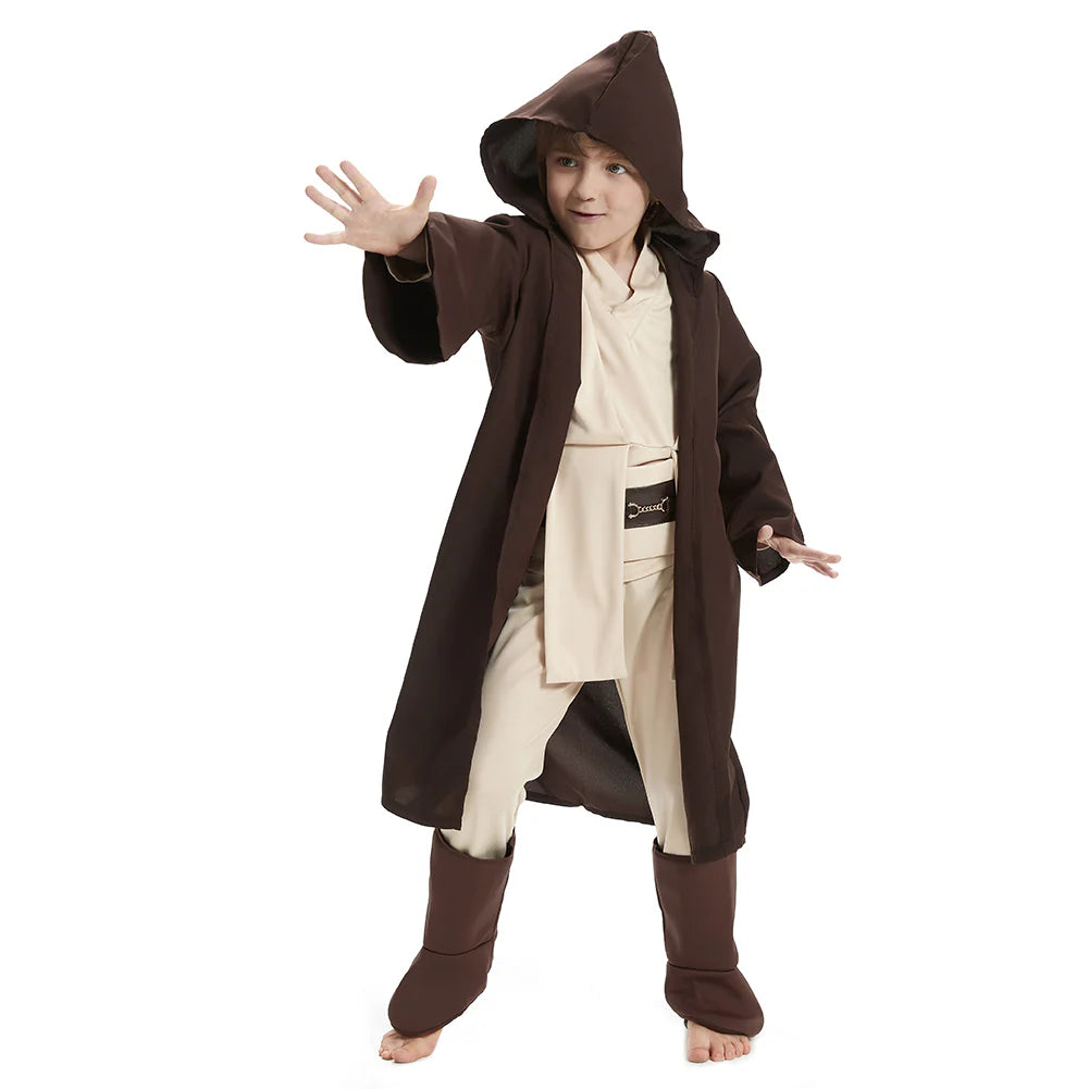 Kids Obi-Wan Kenobi Jedi Cosplay Costume – Star Wars Halloween Outfit