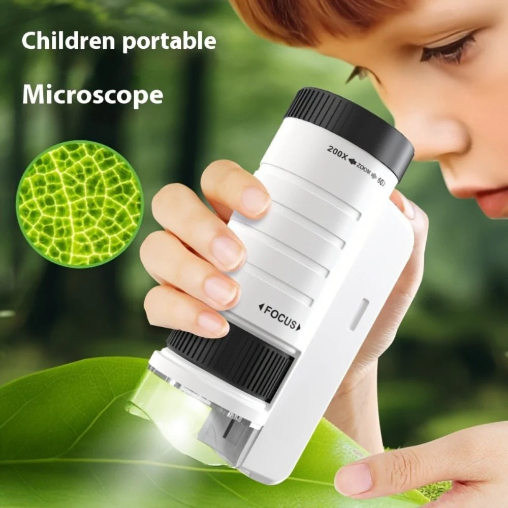 Mini Microscope with LED Light for Kids | Portable Science Toy
