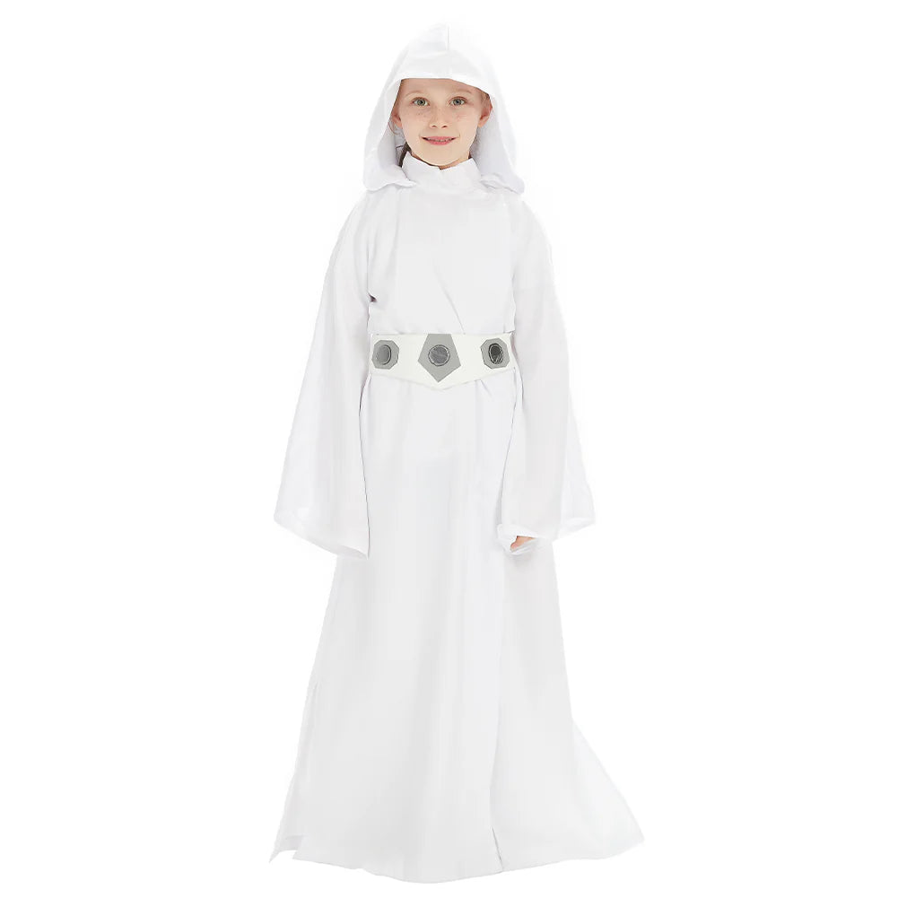 Kids Princess Leia Cosplay Costume Dress with Belt