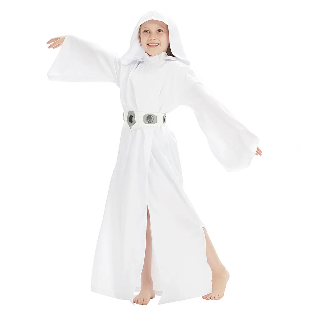 Kids Princess Leia Cosplay Costume Dress with Belt