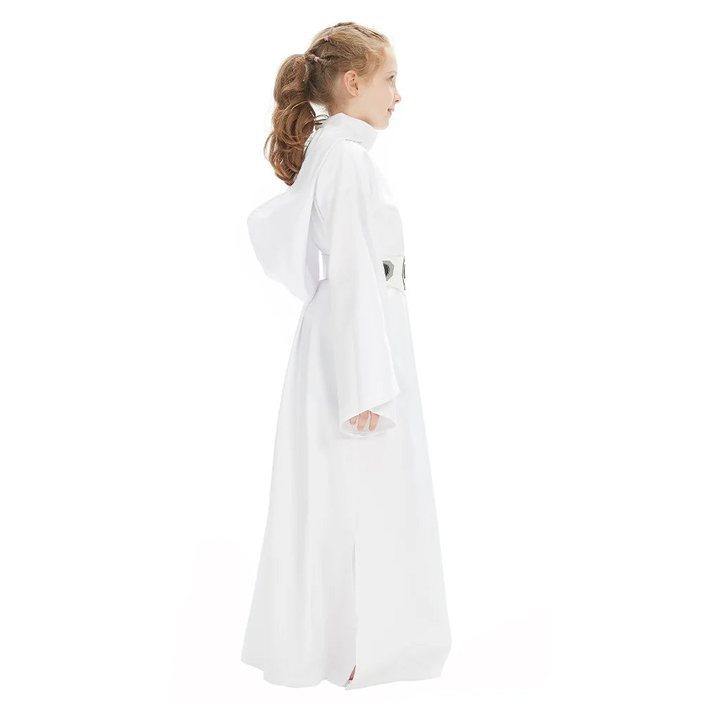 Kids Princess Leia Cosplay Costume Dress with Belt