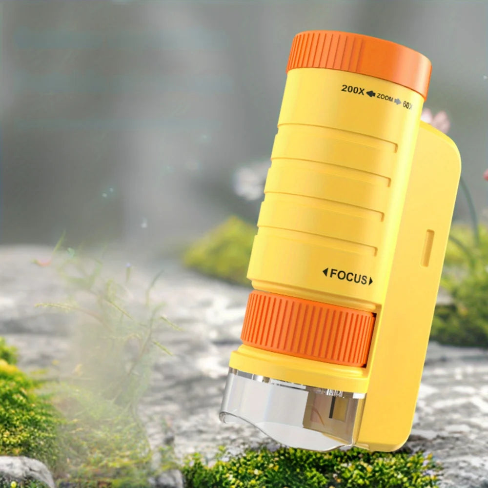 Mini Microscope with LED Light for Kids | Portable Science Toy
