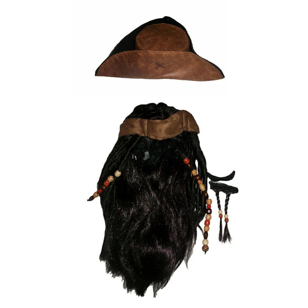Jack Sparrow Men’s Costume – Pirates of the Caribbean Halloween Cosplay Set