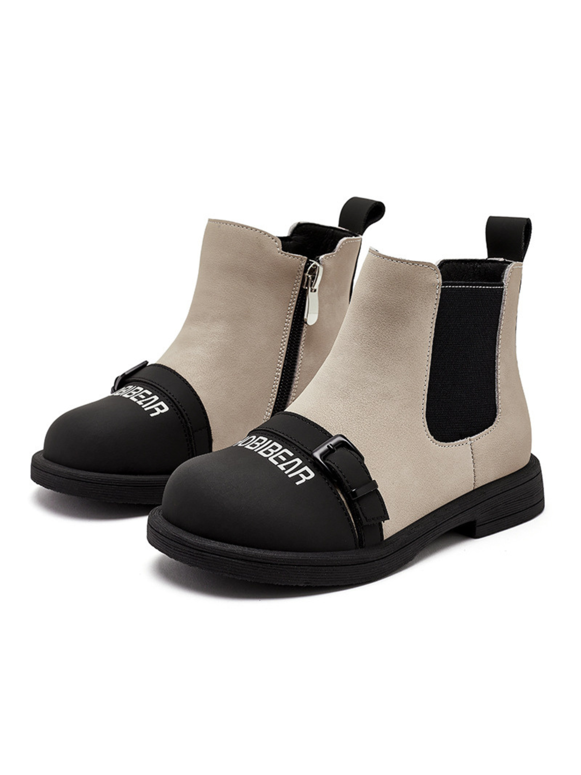 Kids Chelsea Boots with Side Zipper and Rubber Sole