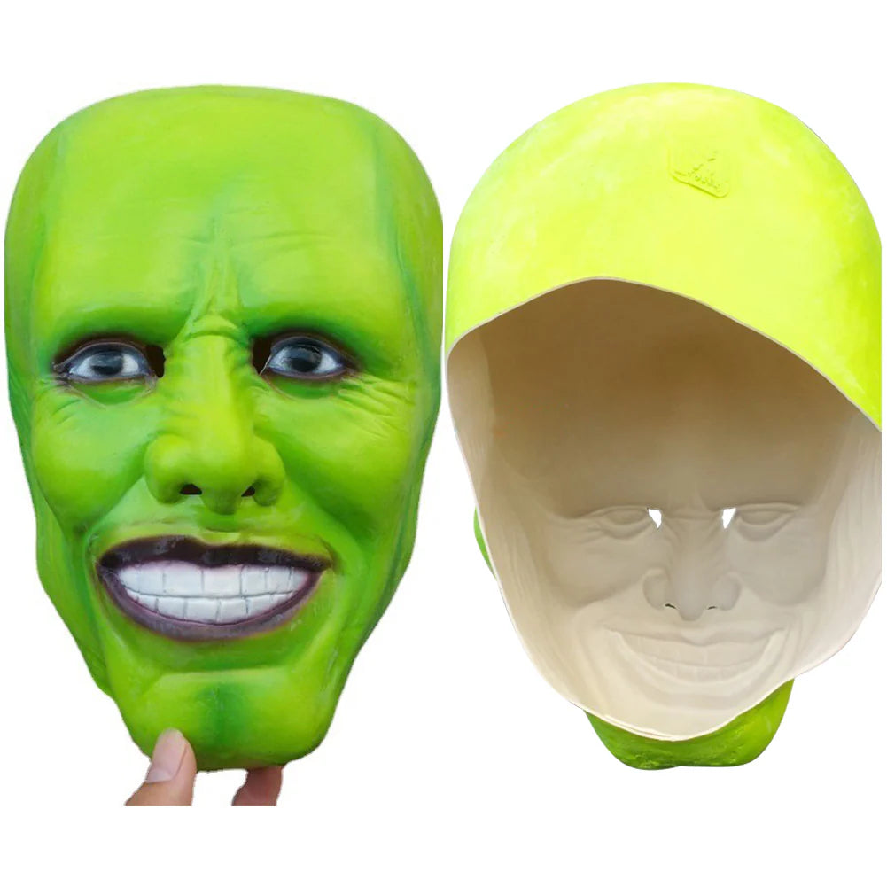 The Mask Jim Carrey Yellow Suit Cosplay Costume with Mask – Men’s Halloween Outfit