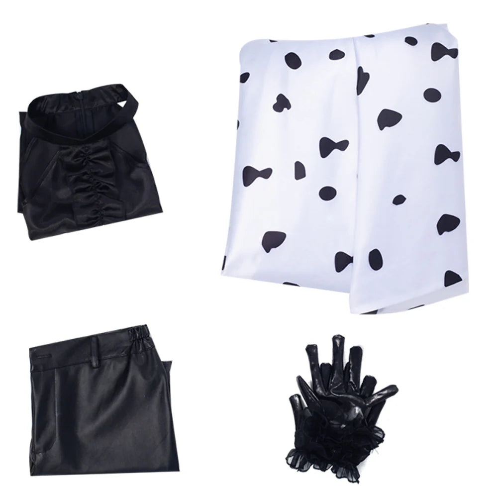 Cruella de Vil 2021 Movie Cosplay Costume Dress – Women’s Halloween Outfit