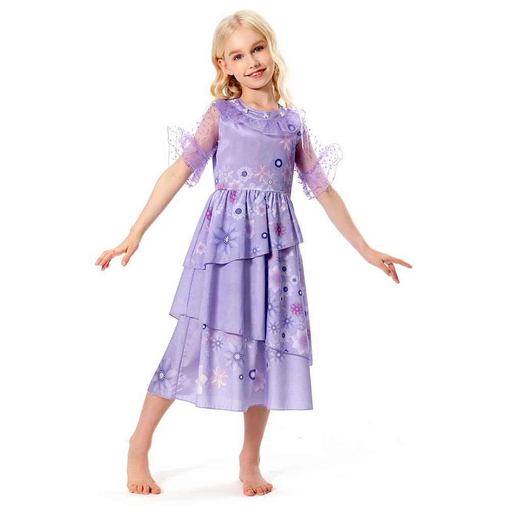 Kids Isabela Encanto Cosplay Dress Costume