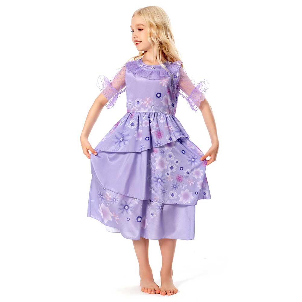 Kids Isabela Encanto Cosplay Dress Costume