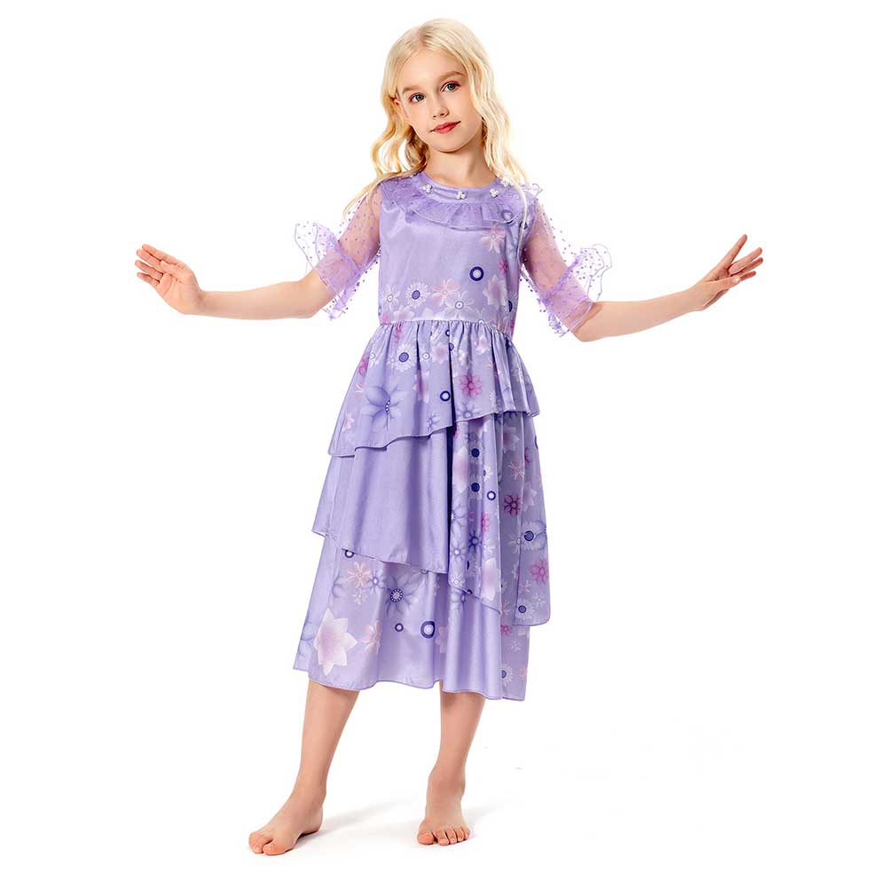 Kids Isabela Encanto Cosplay Dress Costume