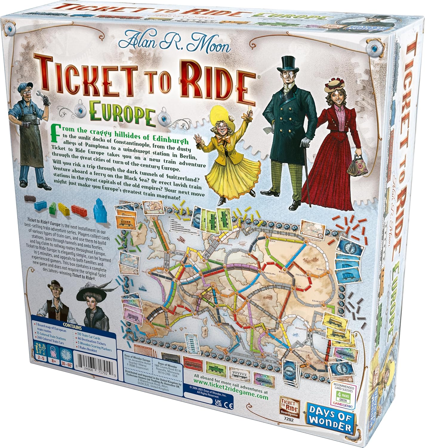 Ticket to Ride Europe Board Game | 2-5 Players | Average Playtime 30-60 Minutes