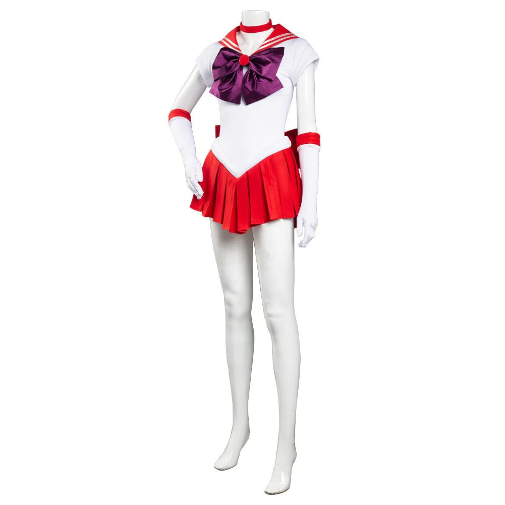 Sailor Moon Hino Rei Cosplay Costume Dress – Women’s Halloween Carnival Outfit