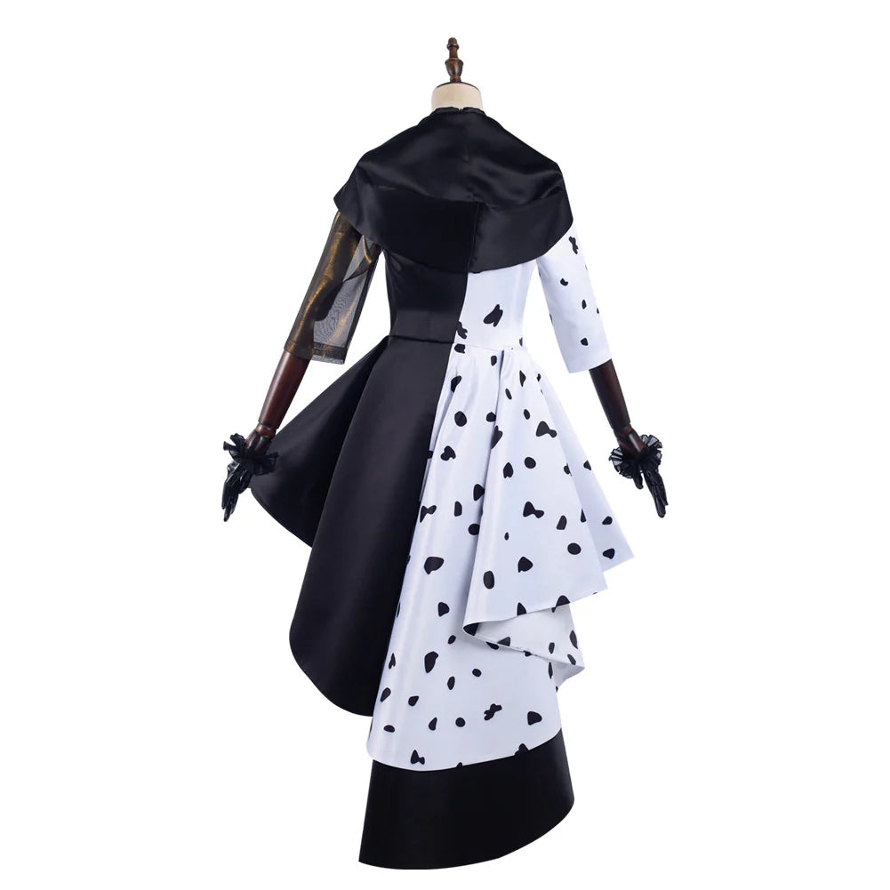 Cruella de Vil 2021 Movie Cosplay Costume Dress – Women’s Halloween Outfit