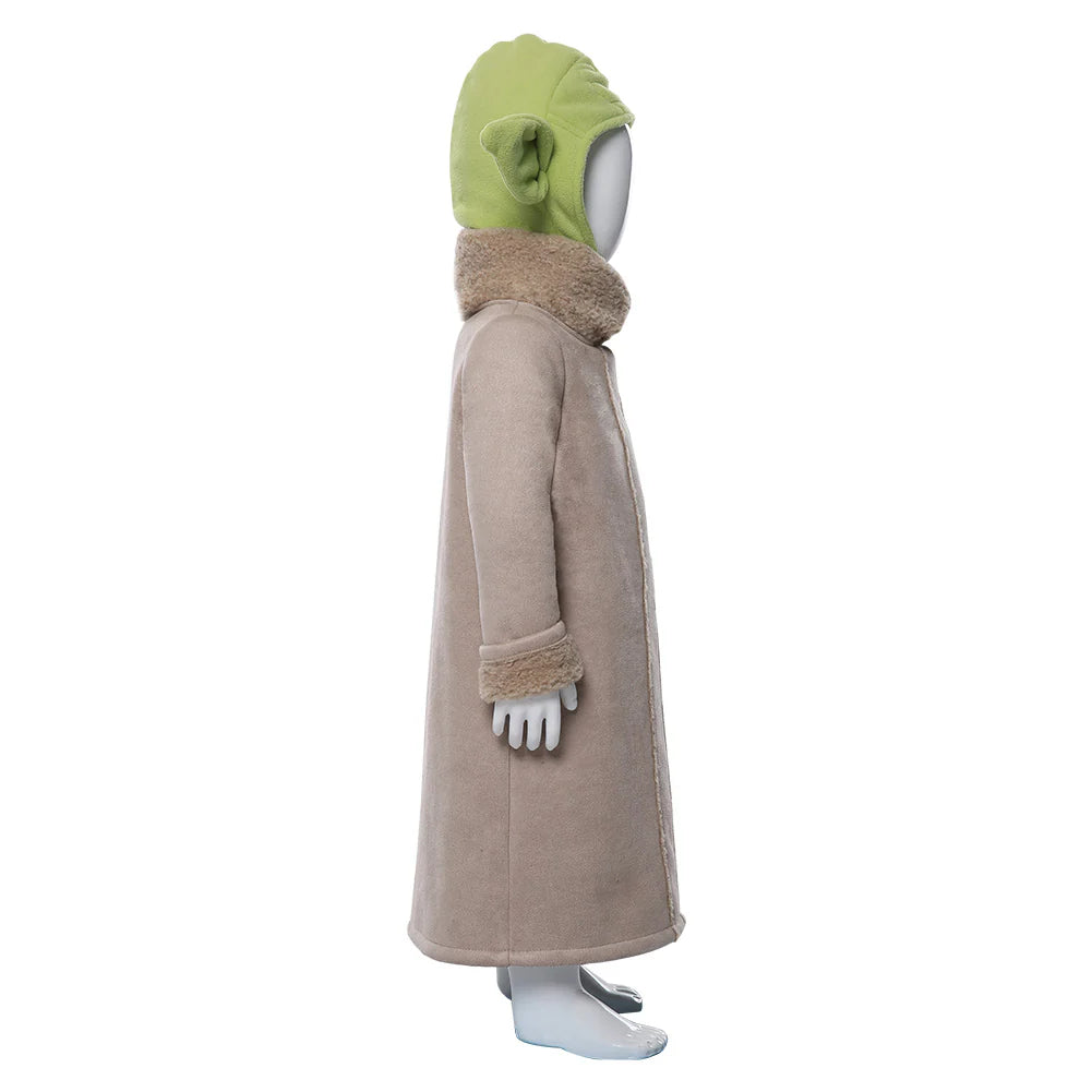 Kids Baby Yoda Cosplay Costume from The Mandalorian – Halloween Outfit with Coat & Hat