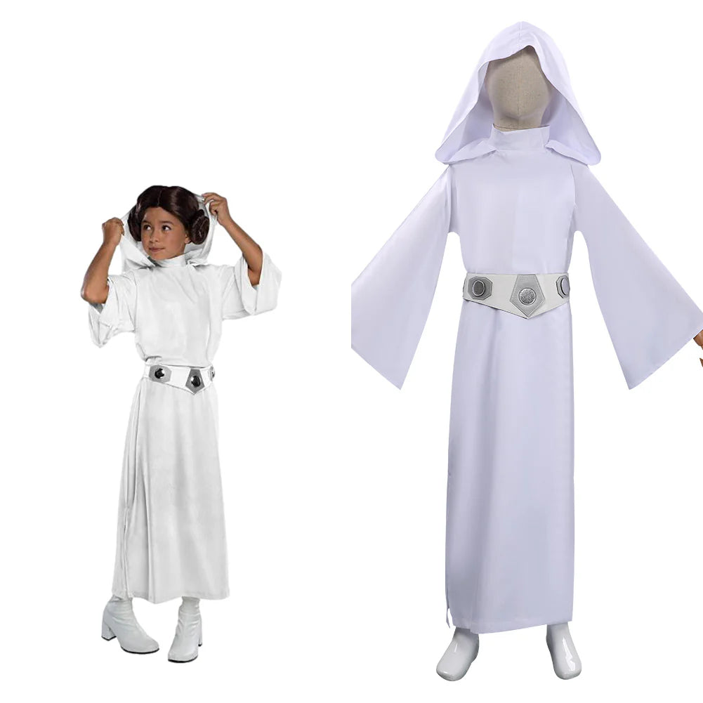 Kids Princess Leia Cosplay Costume Dress with Belt