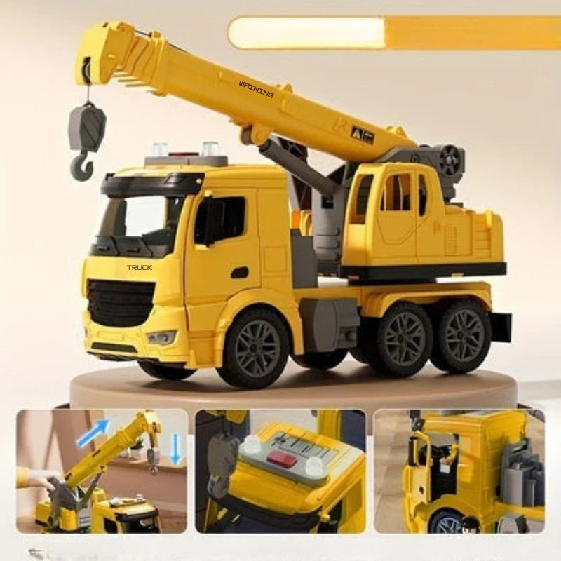 Interactive Toy Crane Truck with Lights and Sounds for Kids