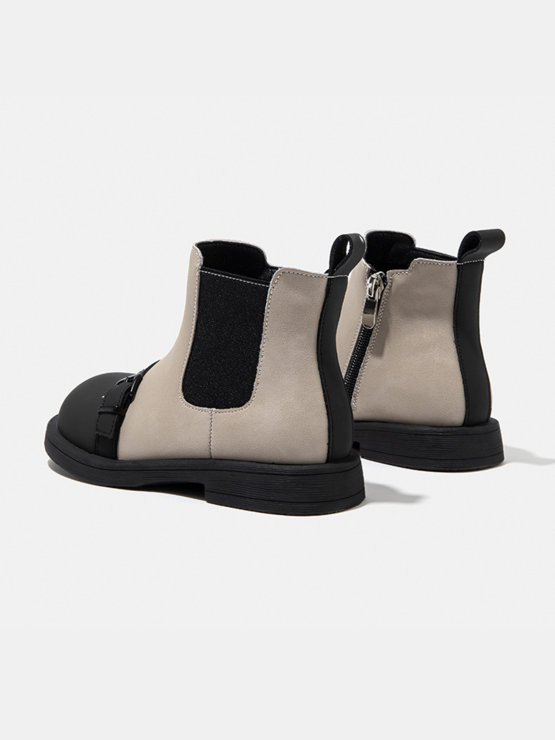 Kids Chelsea Boots with Side Zipper and Rubber Sole