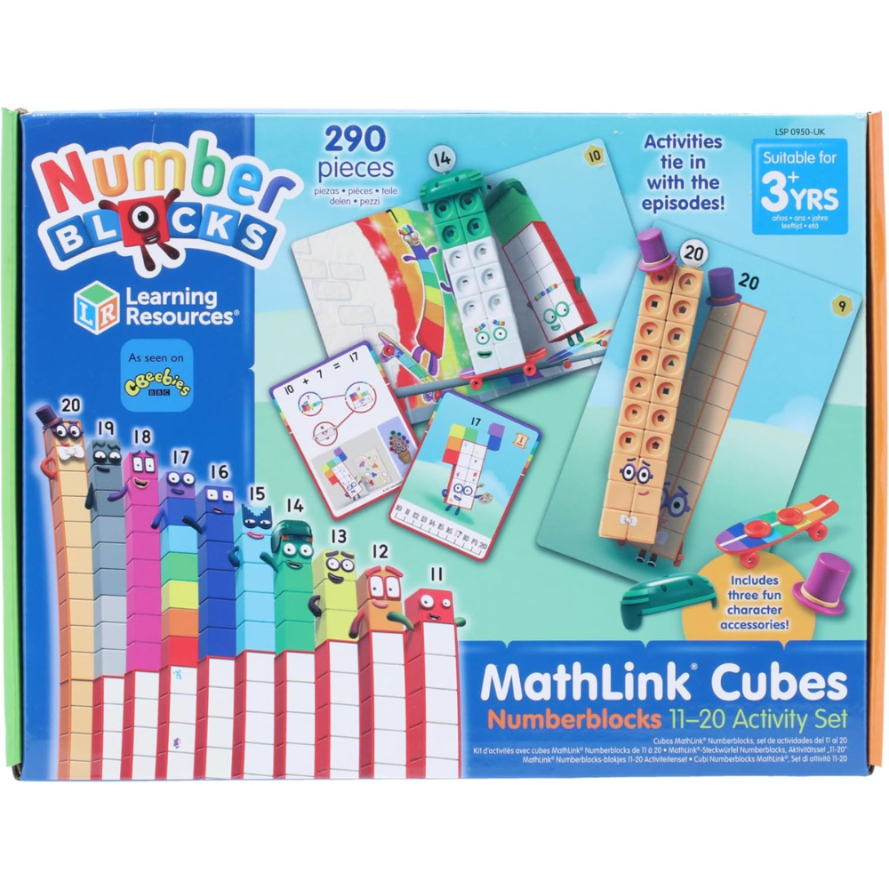 Learning Resources MathLink Cubes Numberblocks 11-20 Activity Set - Interactive Maths Learning Toy