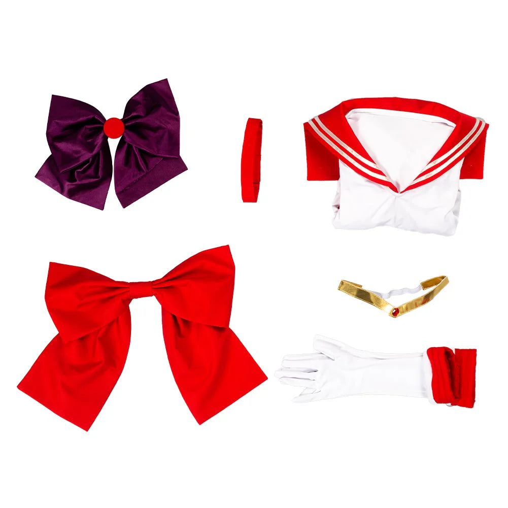 Sailor Moon Hino Rei Cosplay Costume Dress – Women’s Halloween Carnival Outfit