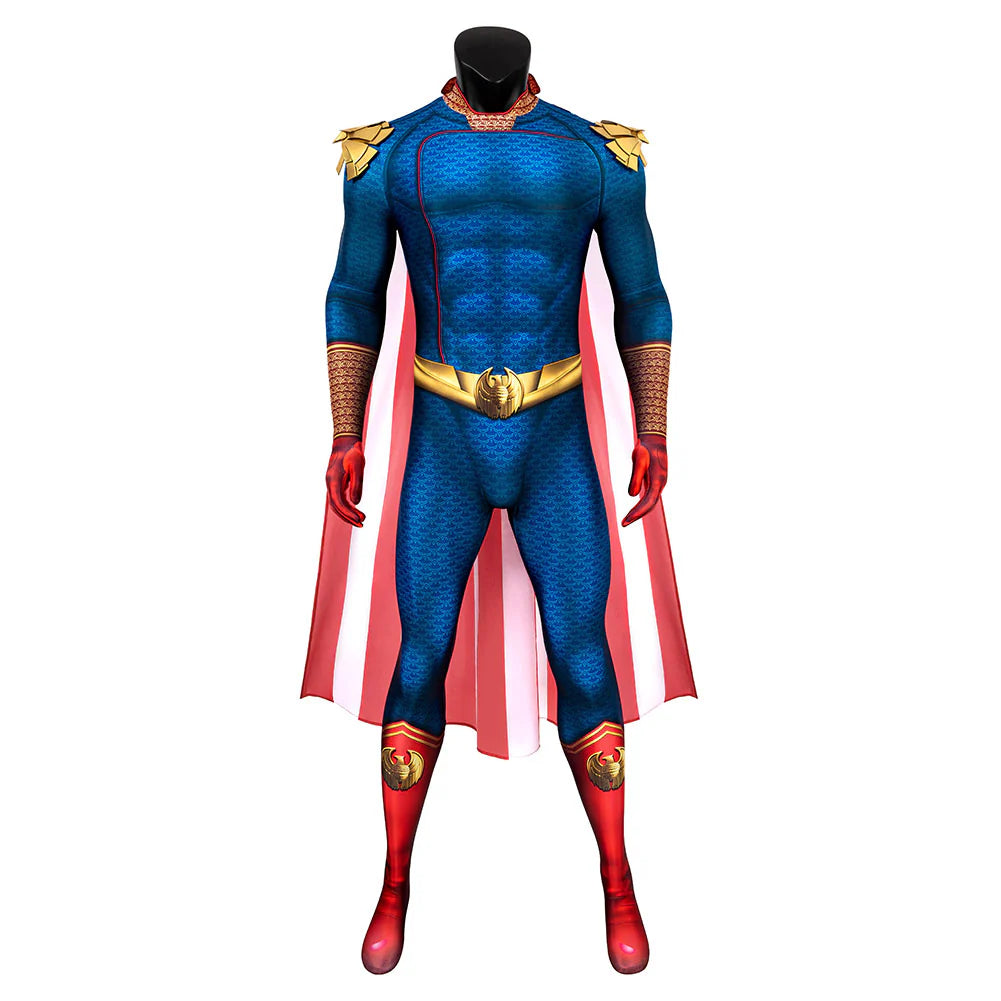 The Boys Homelander Cosplay Costume – Superhero Jumpsuit & Cloak for Halloween and Cosplay