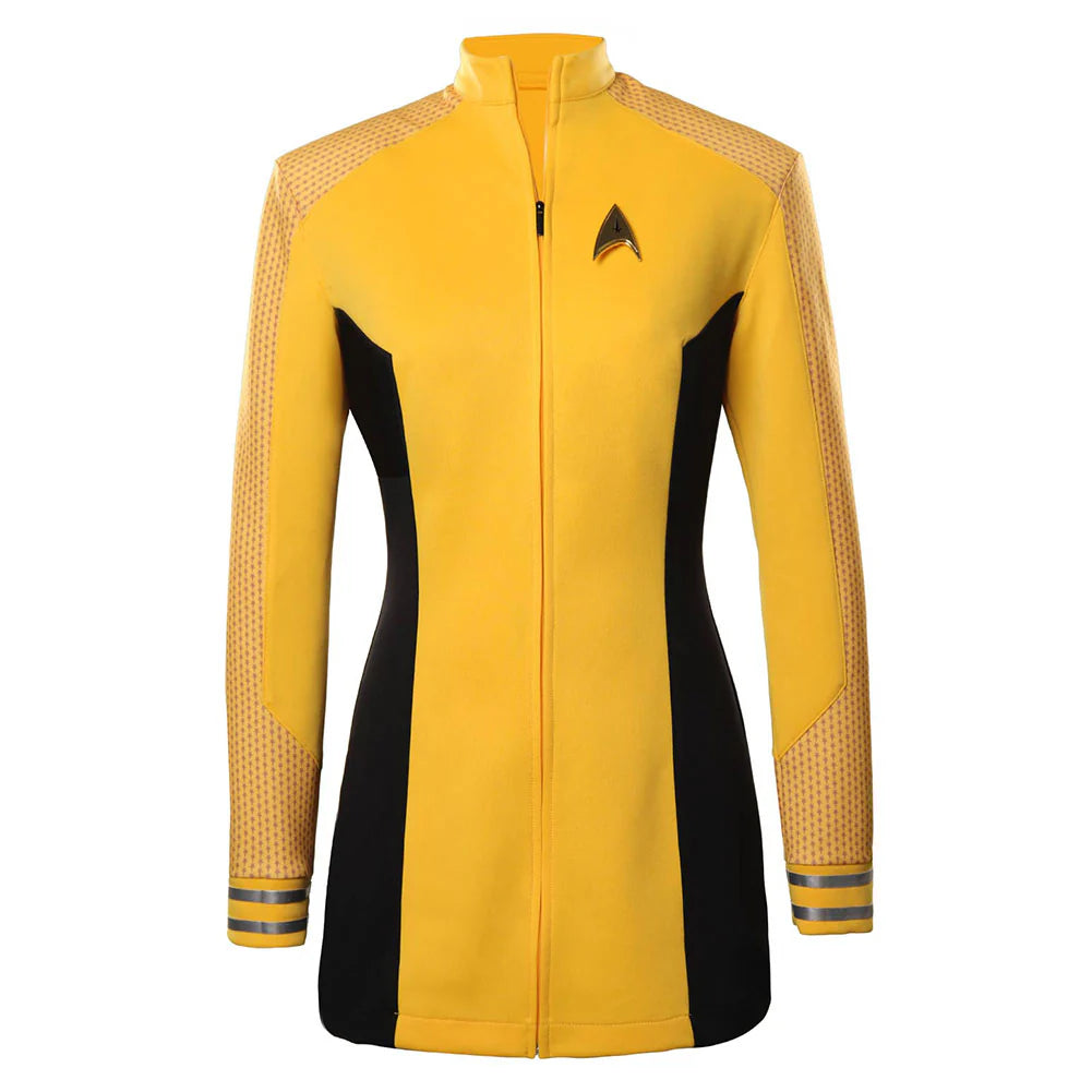 Star Trek Strange New Worlds Una Chin-Riley Cosplay Coat for Women – Halloween Costume Uniform Outfit PU Leather Jacket