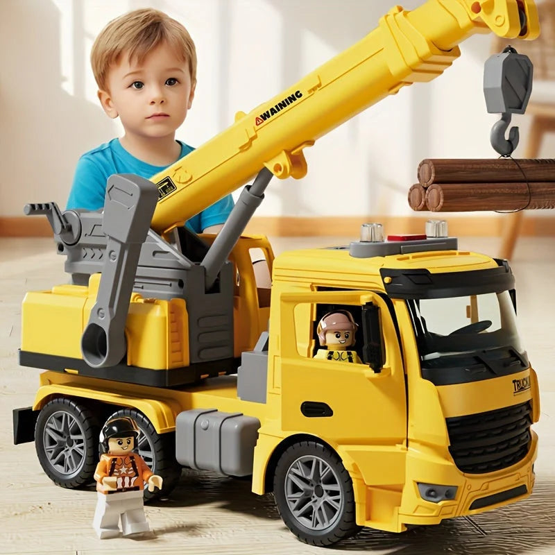 Interactive Toy Crane Truck with Lights and Sounds for Kids
