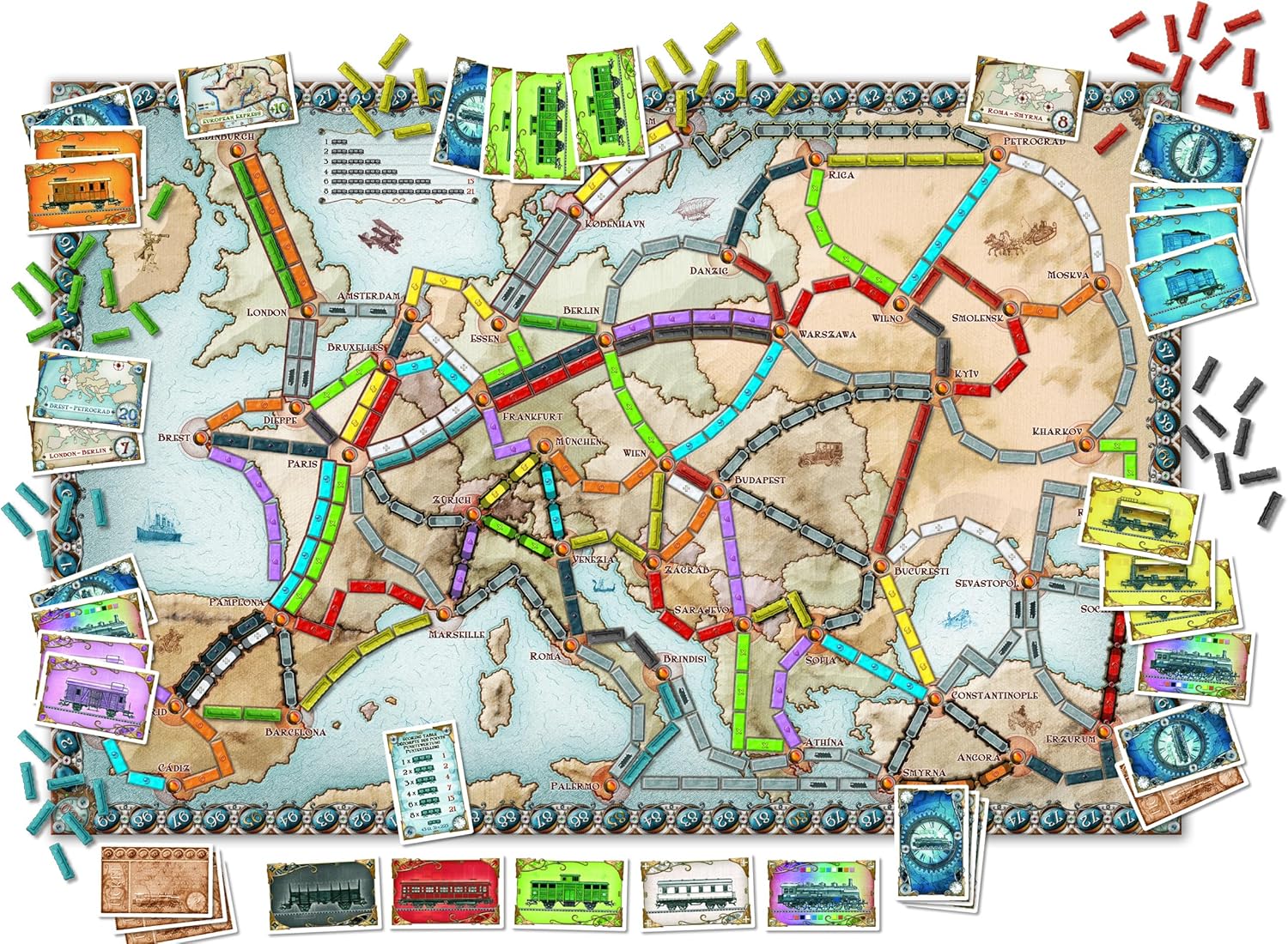 Ticket to Ride Europe Board Game | 2-5 Players | Average Playtime 30-60 Minutes