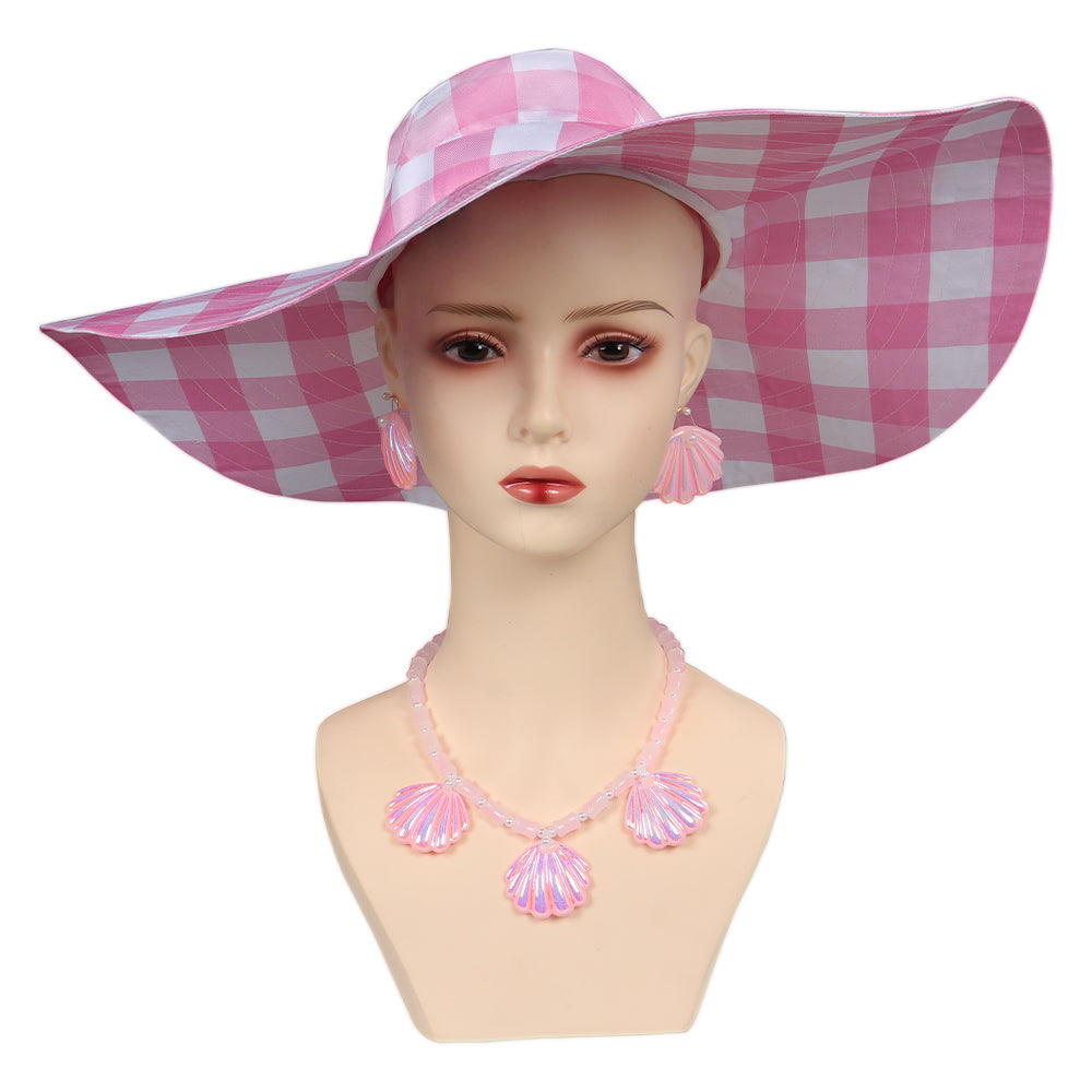 Barbie Margot Robbie Cosplay Costume Full Set with Wig & Hat