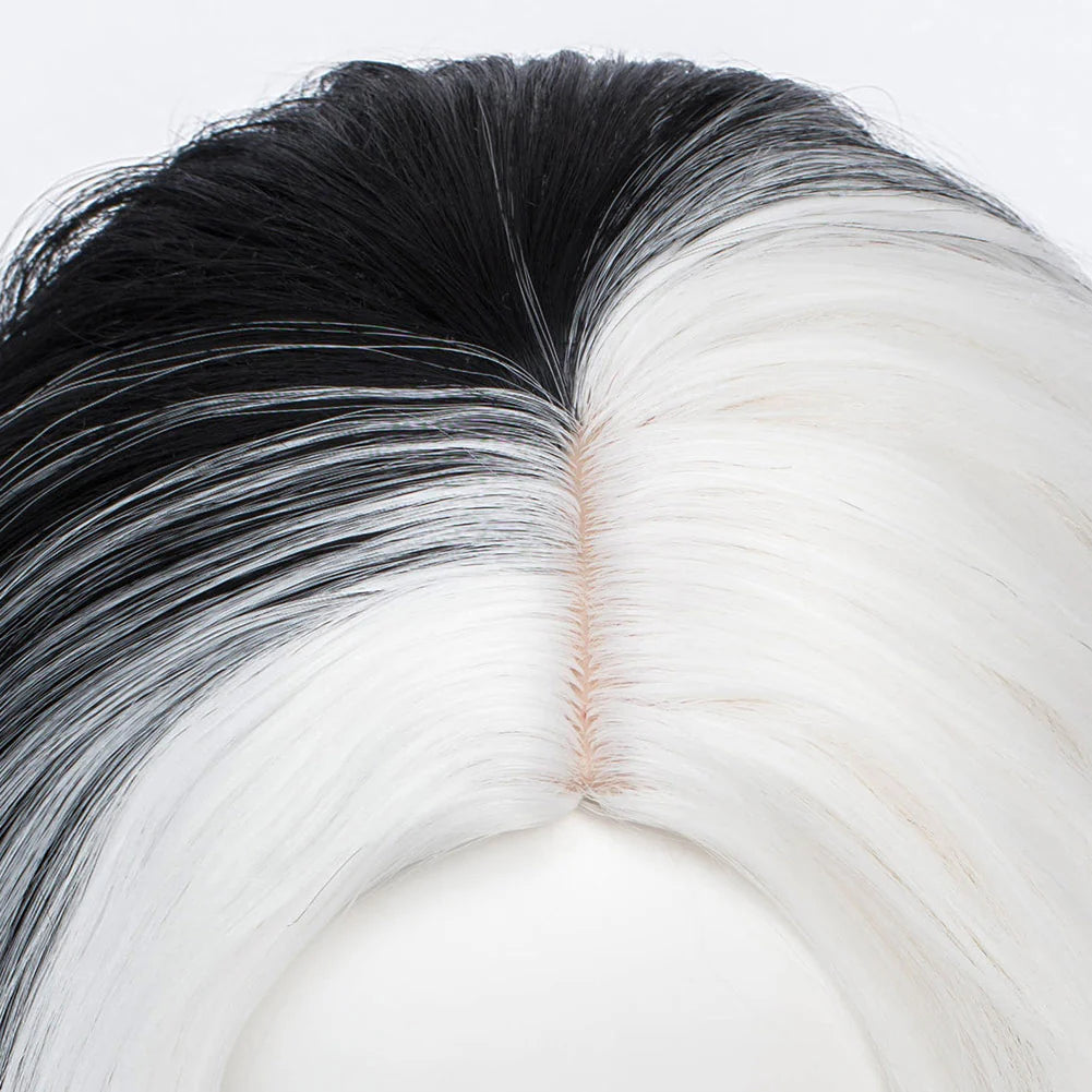 Cruella de Vil Cosplay Wig Heat Resistant Synthetic Hair