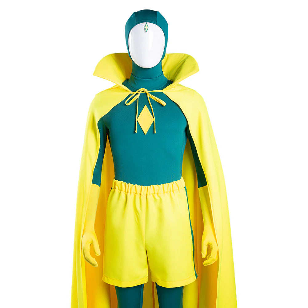 Wanda Vision Vision Cosplay Costume Jumpsuit & Cloak – Unisex Halloween Outfit