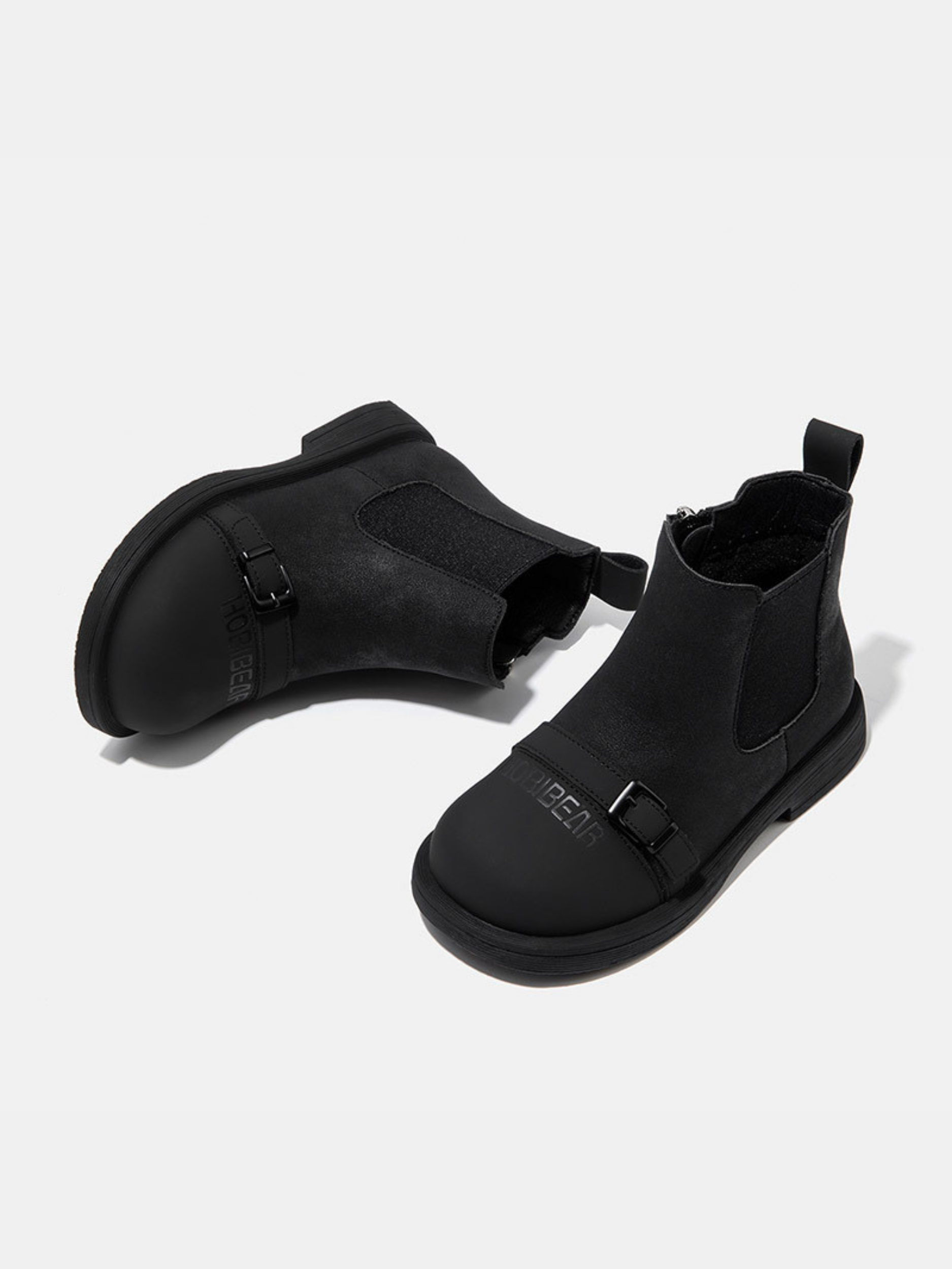 Kids Chelsea Boots with Side Zipper and Rubber Sole