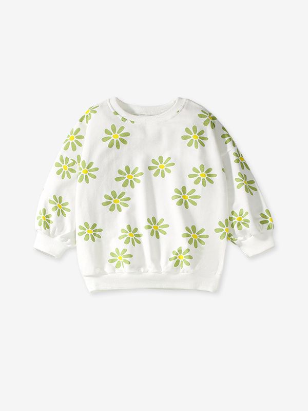 Girls Floral Sweatshirt & Ribbed Pants Set