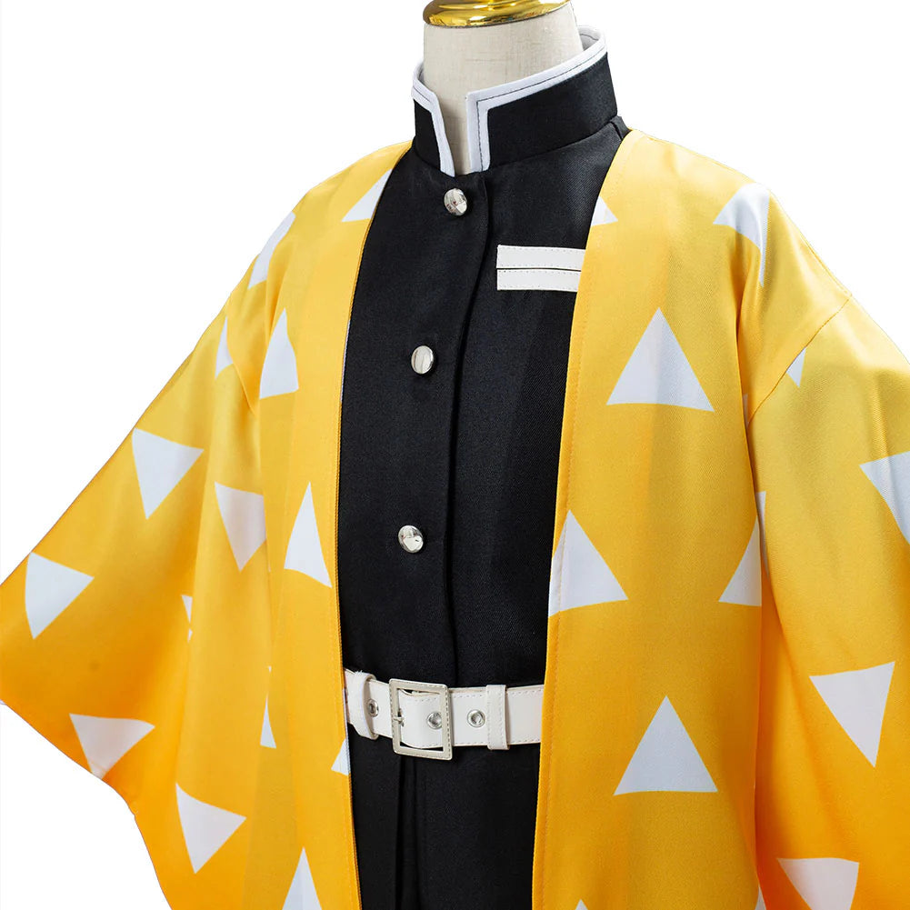 Kids KNY Agatsuma Zenitsu Yellow Cosplay Costume – Demon Slayer Halloween Outfit