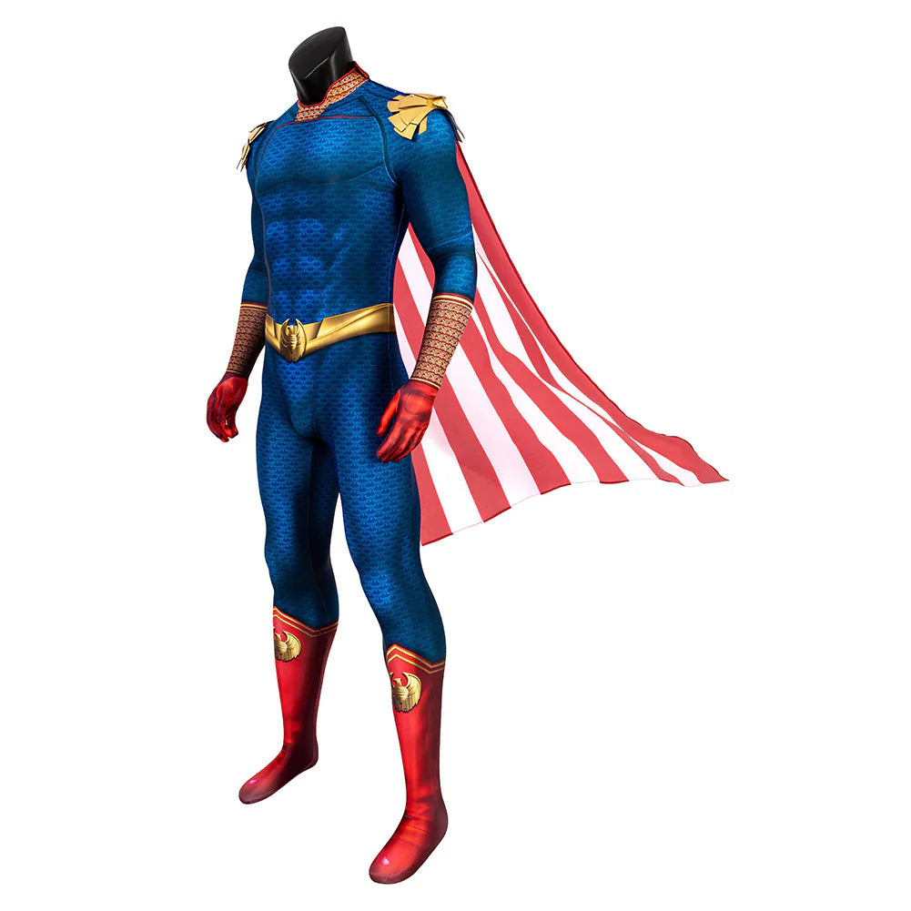 The Boys Homelander Cosplay Costume – Superhero Jumpsuit & Cloak for Halloween and Cosplay