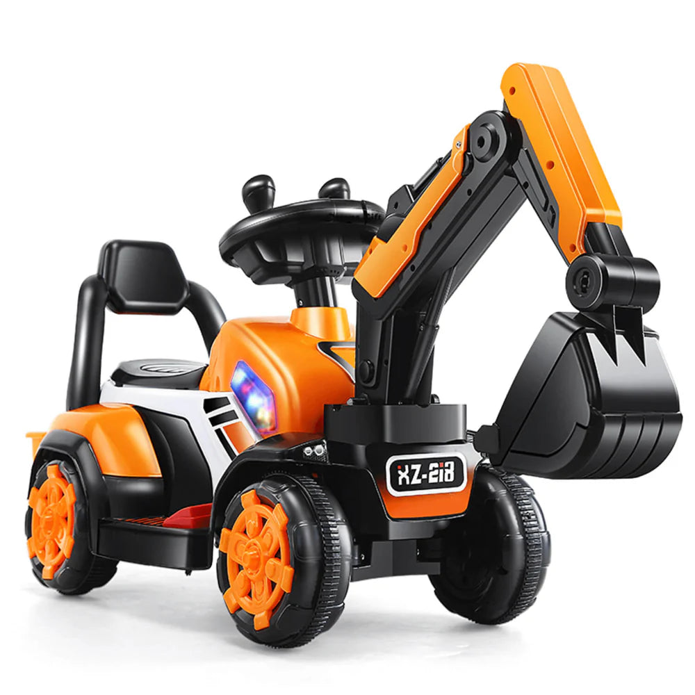 Electric Ride On Excavator Toy | Battery Powered Digger with Lights