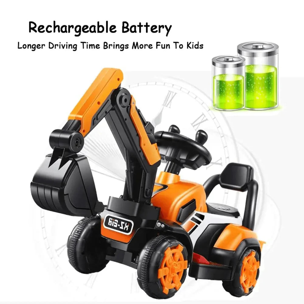 Electric Ride On Excavator Toy | Battery Powered Digger with Lights