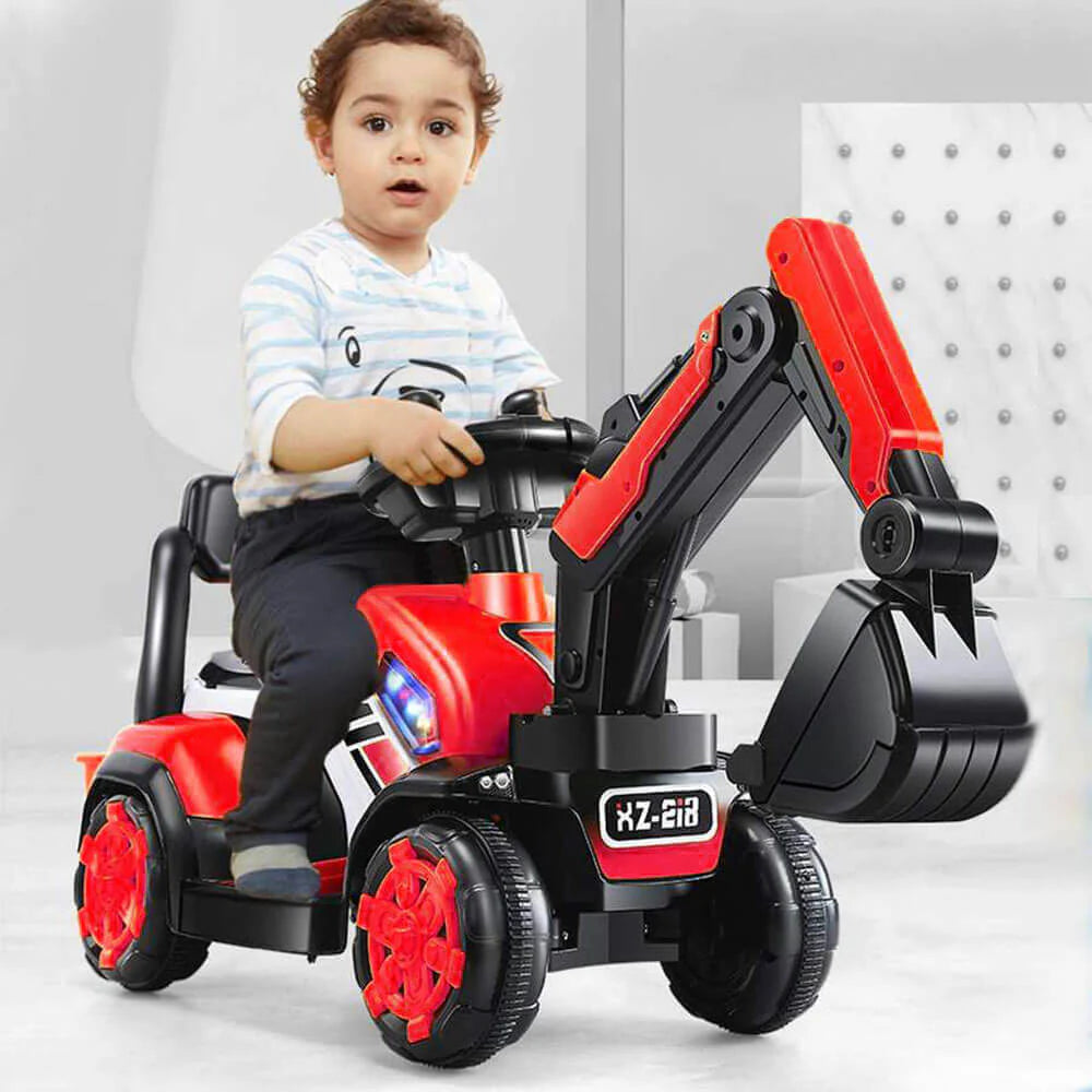 Electric Ride On Excavator Toy | Battery Powered Digger with Lights