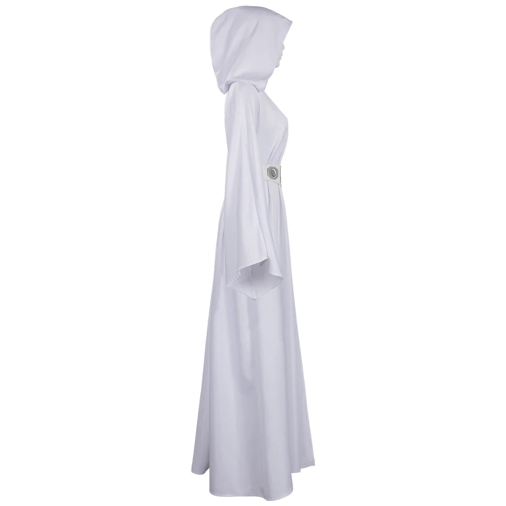 Princess Leia Cosplay Costume Dress with Belt – Women’s Star Wars Halloween Outfit