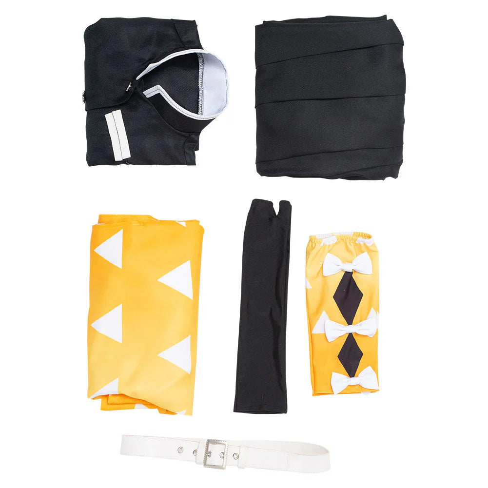 Kids KNY Agatsuma Zenitsu Yellow Cosplay Costume – Demon Slayer Halloween Outfit