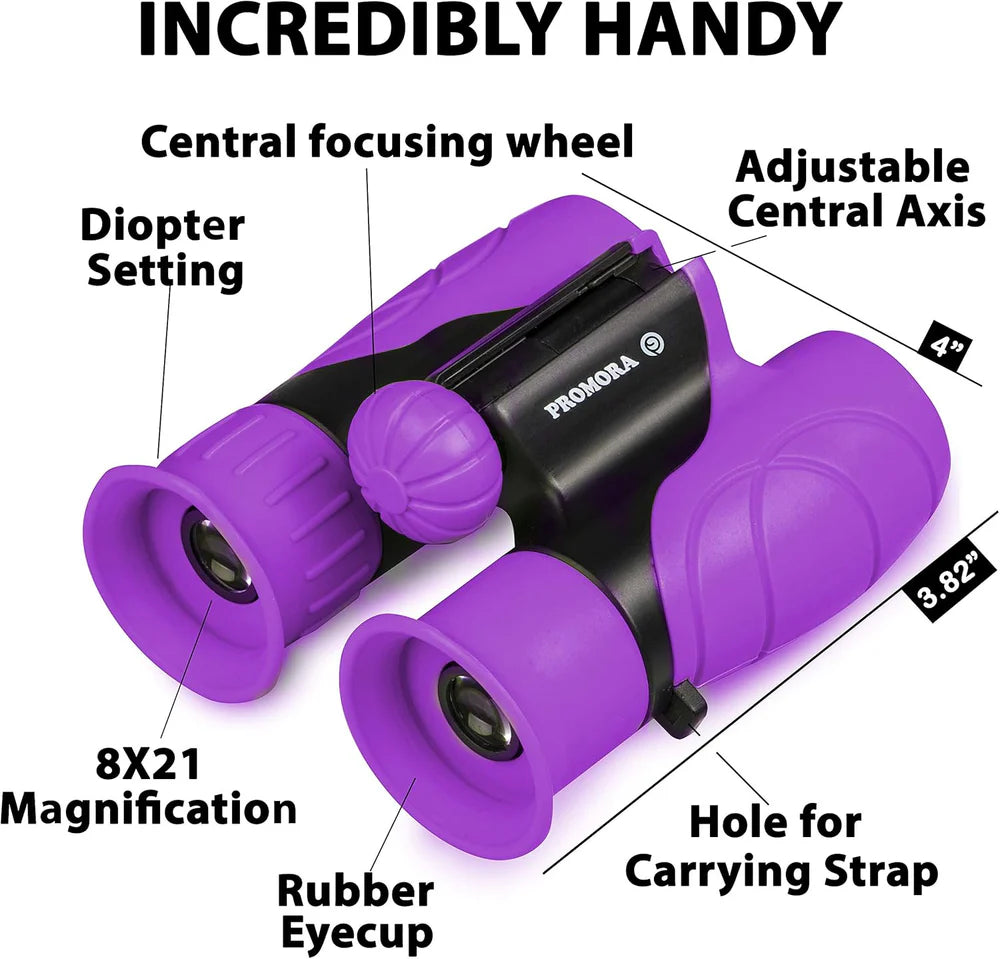 Kids Binoculars for Outdoor Adventures | 8x21 Shockproof Design