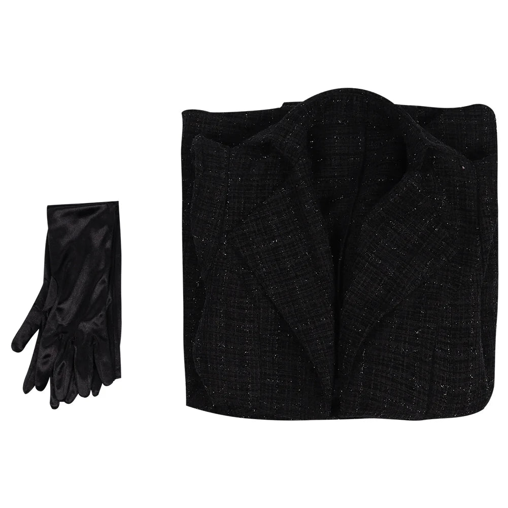 Cruella De Vil Cosplay Black Coat Costume for Women