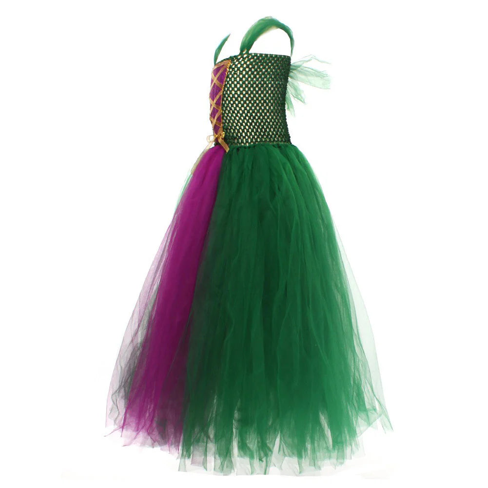 Kids Hocus Pocus Winifred Sanderson Cosplay Mesh Dress