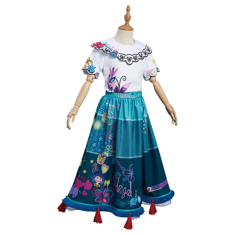 Kids Mirabel Encanto Cosplay Dress Costume Set